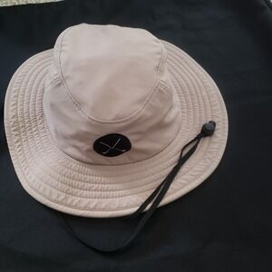 Signatures Mens Crossed Golf Clubs Wide Brim Boonie Bucket Hat UPF Khaki OSFM